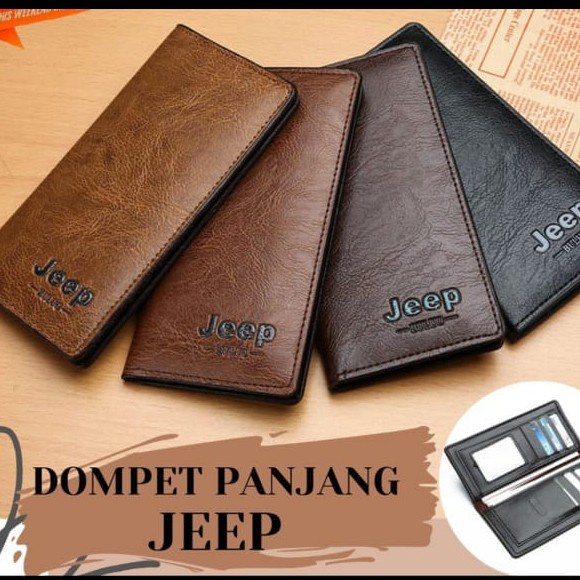 DOMPET PANJANG KULIT PRIA LIPAT TIPIS LONG WALLET COWOK JEEP BULUO