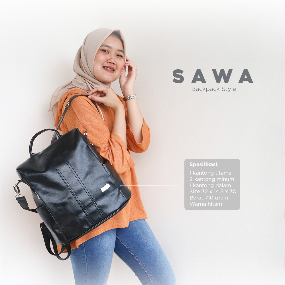 TAS RANSEL WANITA RUMAH WARNA SAWA