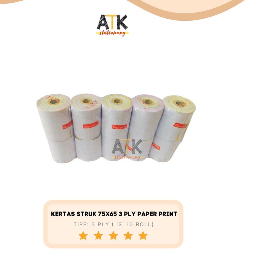 

Hot Sale Kertas Struk Kasir /Kas Register 75X65 3PLY Paper Print atk !