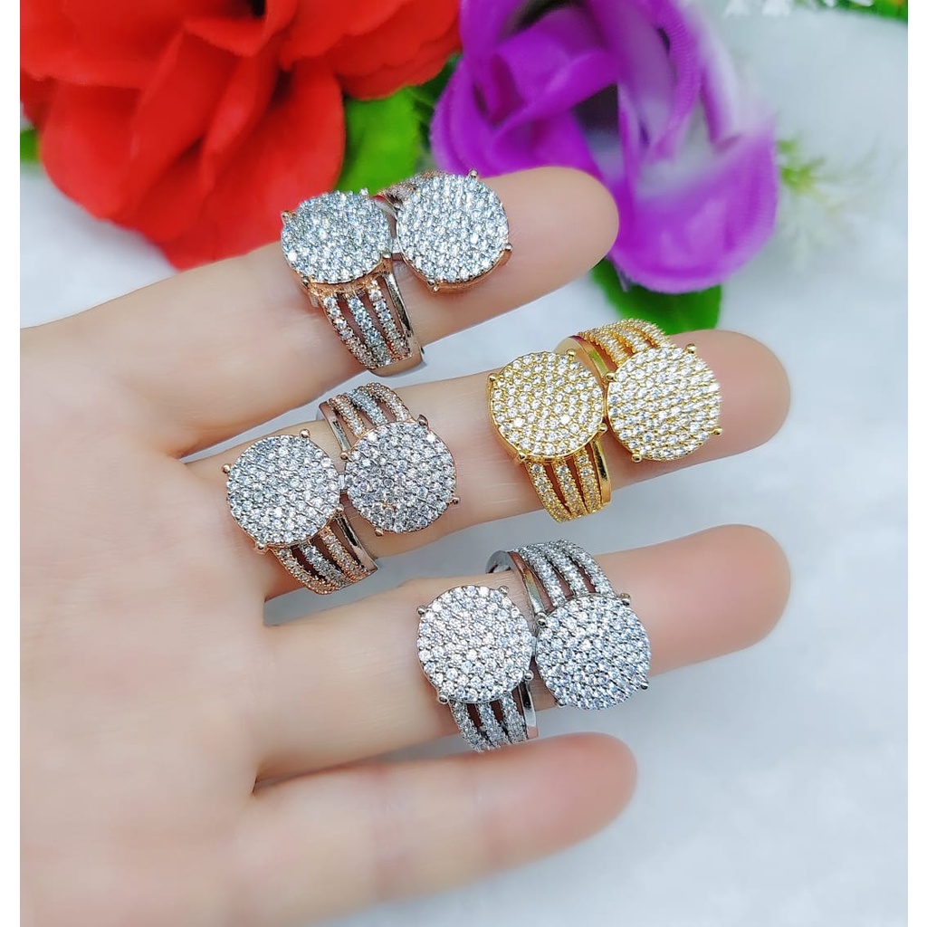 Cincin wanita lapis emas mata full perhiasan xuping jewellery