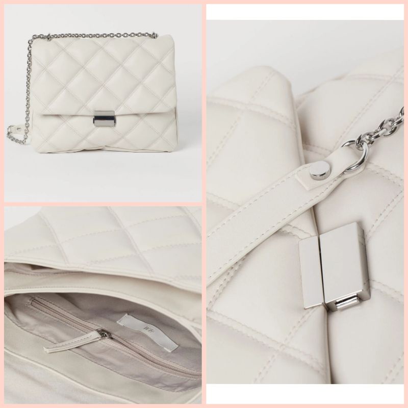 H&M tas tangan Selempang Bahu wanita Quilted Tali Ranta