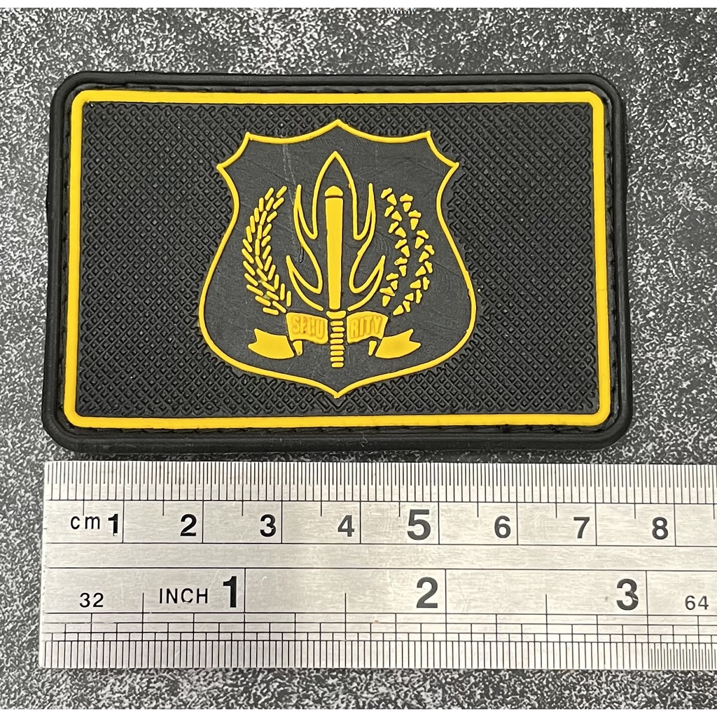 Patch Security (Kotak Logo Kuning) - Patch Velcro Satpam - Prepetan Logo Security Kuning - Velcro Karet