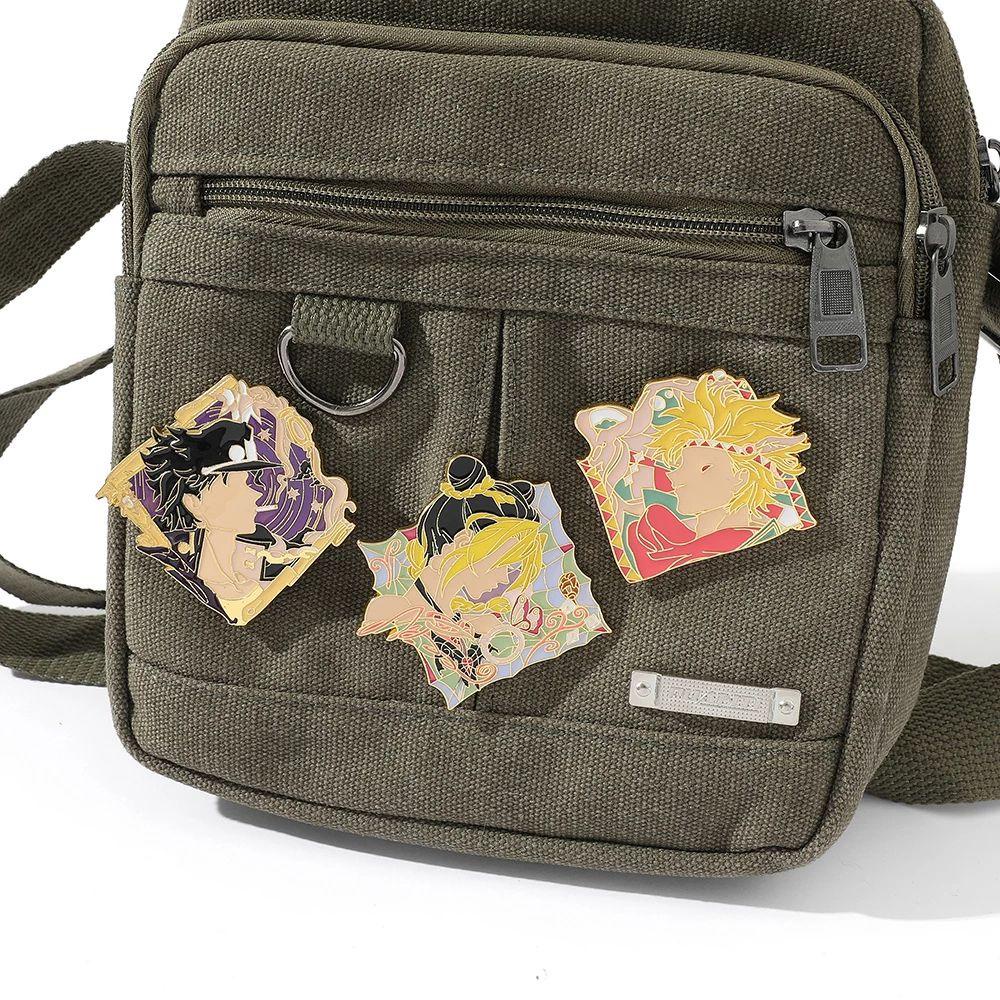 [Elegan] Jojo Bizarre Adventure Ransel Perhiasan Logam Bros Pakaian Dekorasi Kartun Lencana Pin Enamel Bros