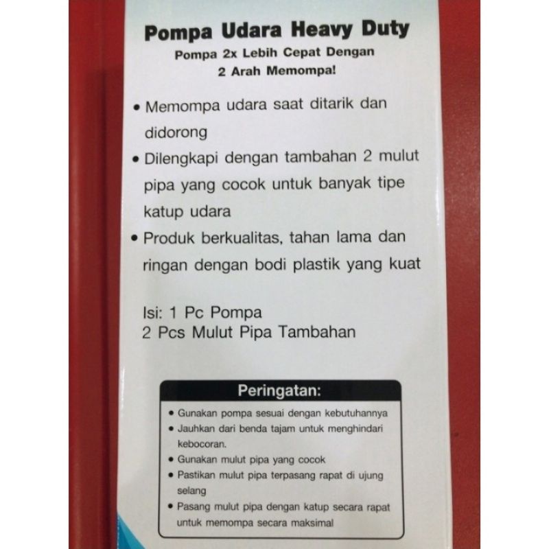 POMPA ANGIN UDARA MANUAL KISUBO POMPA UDARA HEAVY DUTY