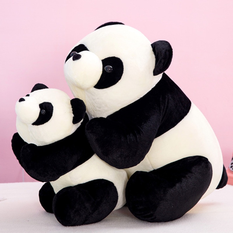 Mainan Boneka Bantal Stuffed Plush Panda 25CM 35CM Bahan Katun PP Untuk Hadiah Ulang Tahun Anak