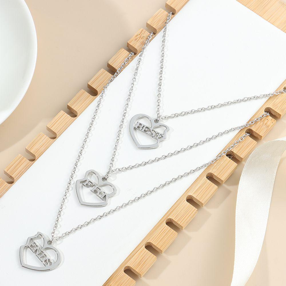 Lily 3pcs/set Liontin Berbentuk Hati Madu Sahabat Liontin Memorial Perhiasan Jewelry Hadiah Hari Valentine