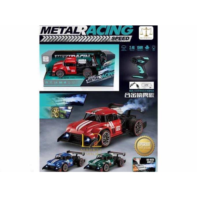 Mainan Remote Control Mobil Rc Spray Metal Racing Car 2.40Ghz