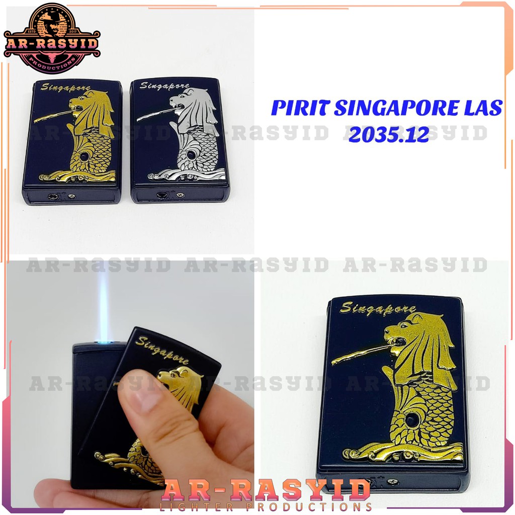 Korek Api Las Gas Remi Slide Sliding Gesek Motif Singapore BISA COD