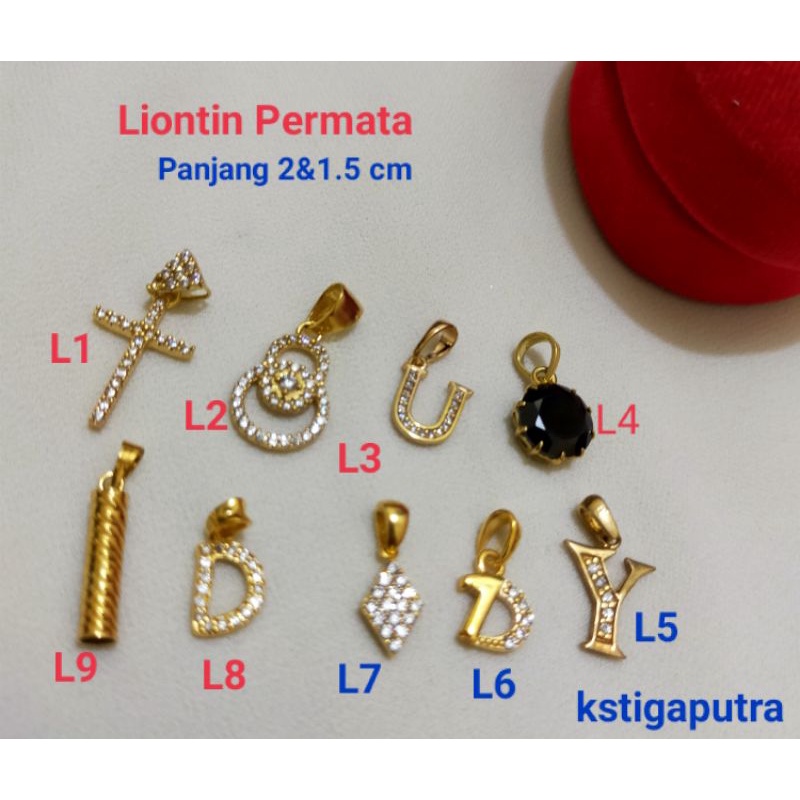Liontin Permata Perak 925 Lapis Emas 24 K