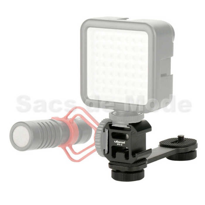 ULANZI PT-3 METAL Triple Cold Shoe Mount Extension Adapter LED &amp; Mic