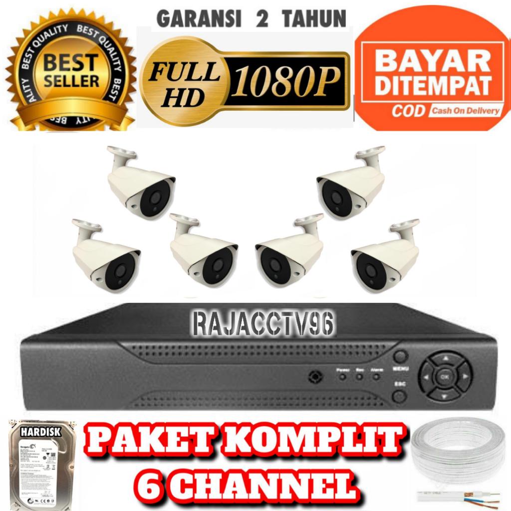 Paket CCTV 8CHANNEL 6CAMERA 8CHENEL 6KAMERA Full HD LENS 5MP 1080P  KOMPLIT TINGGAL PASANG BOSKU