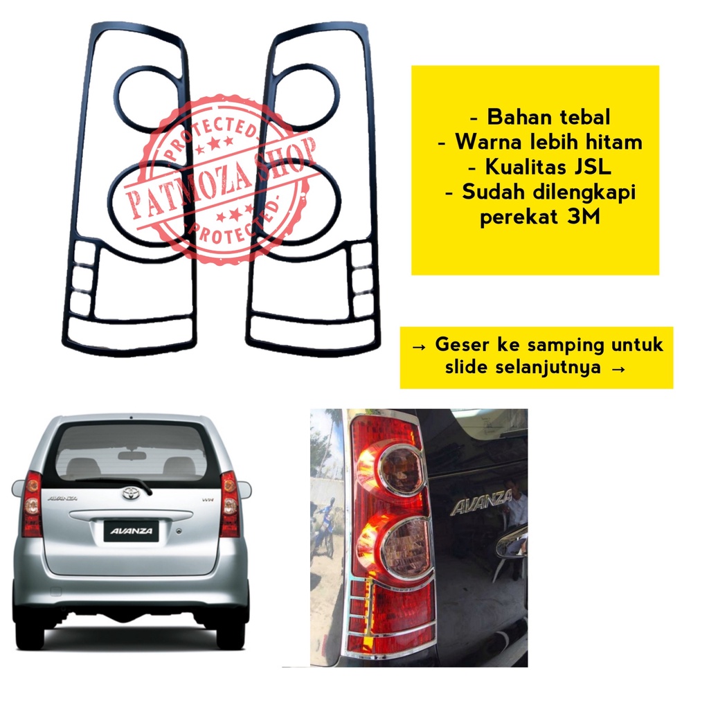 GARNISH BELAKANG AVANZA VVTI 2008-2011 PREMIUM BLACK TAIL LAMP GARNISH