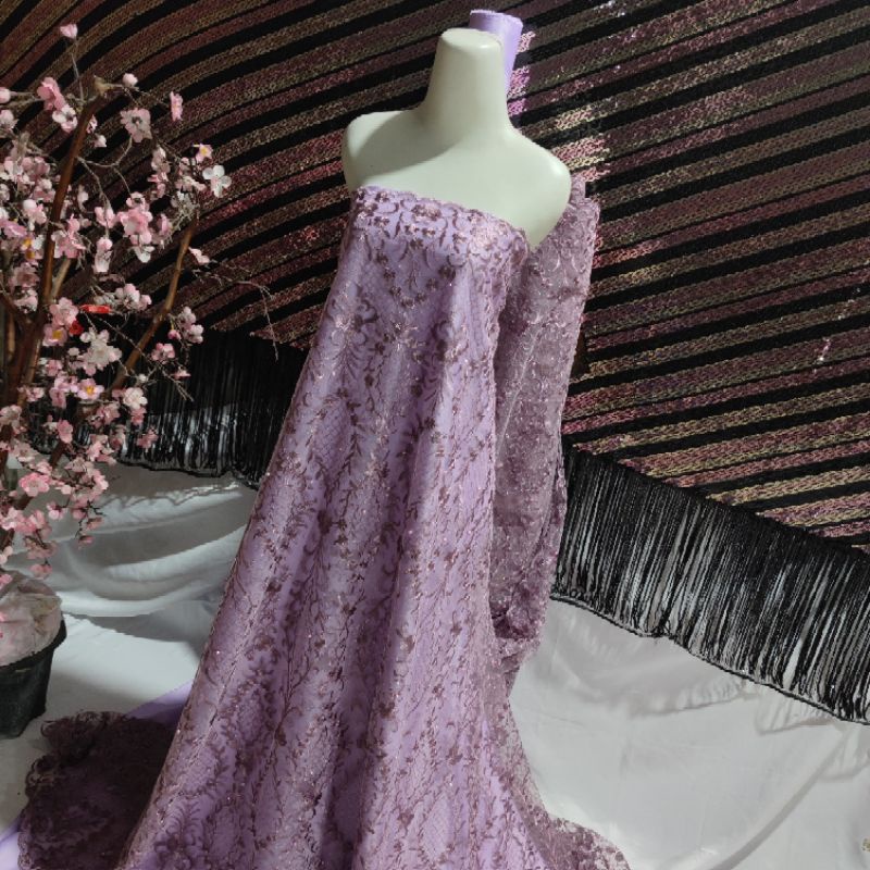 kain tille elisaab / bahan brukat elisaab / tille eliesaab bordir