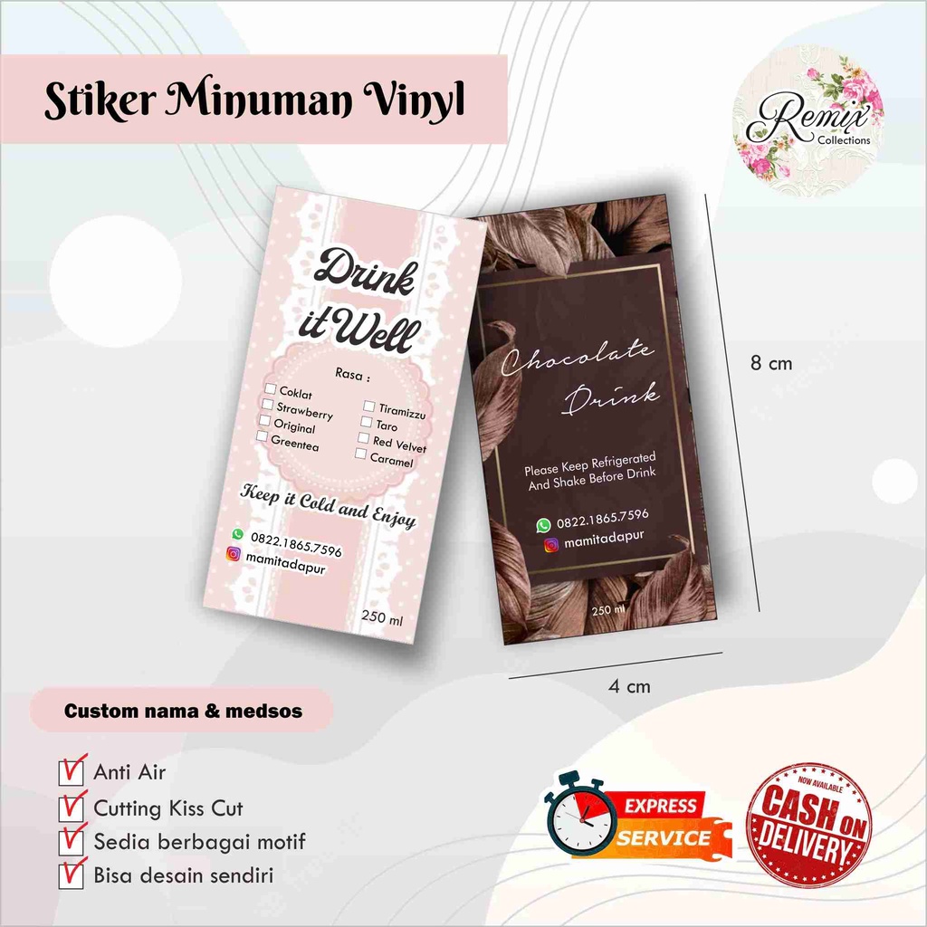 

STIKER VINYL LABEL MINUMAN / MAKANAN / KEMASAN PRODUK ANTI AIR