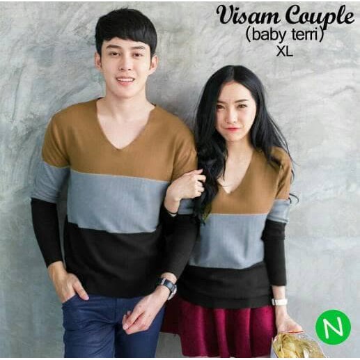 7631 visam couple/couple murah/couple kaos/couple sweater/grosiran