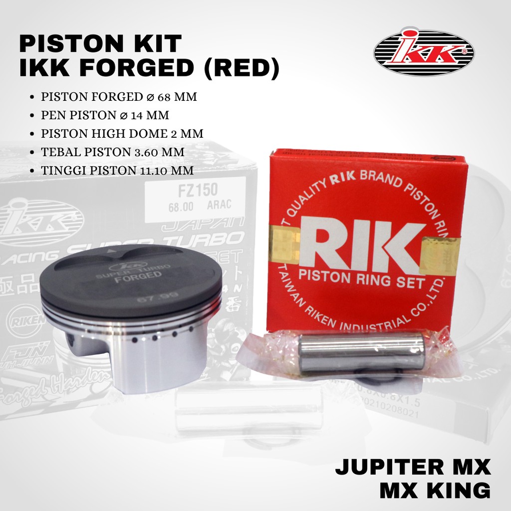 Piston IKK mx mx king 68 pin 14 forged Red