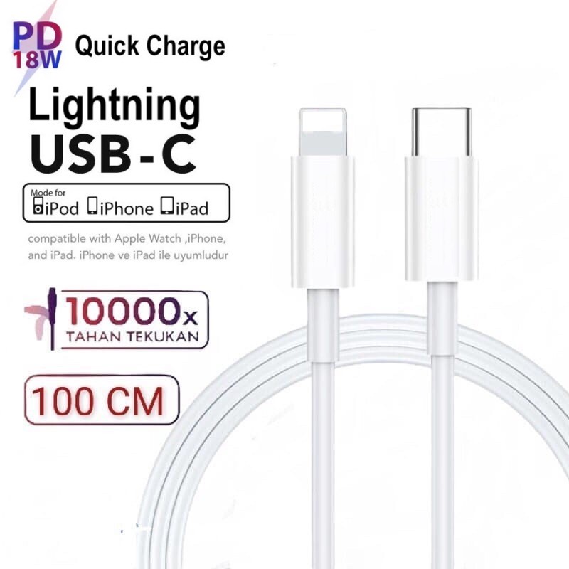 PD 18W Fast Charge Kabel Data Type C To Lightning