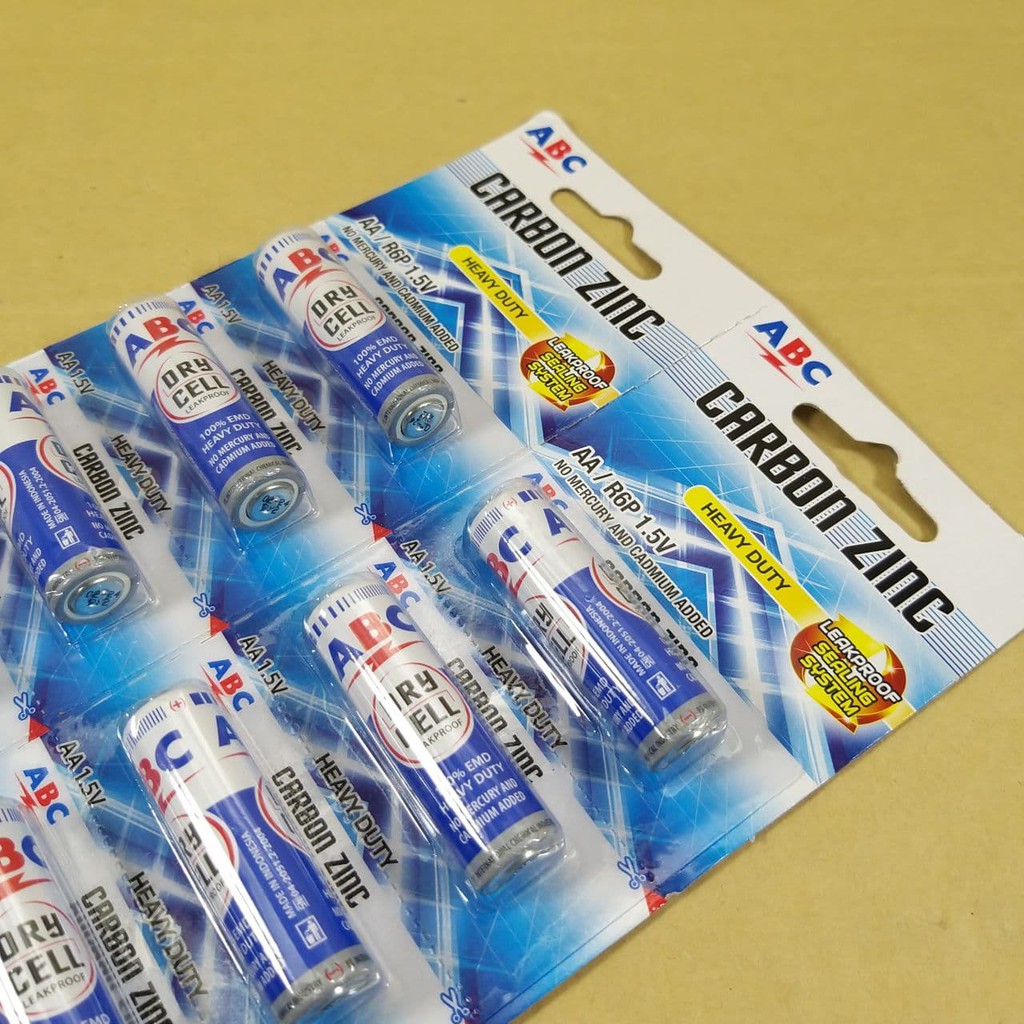 Baterai Battery ABC Biru AA A2  - Batrai ABC Biru carbon zinc renceng R6 AA A2