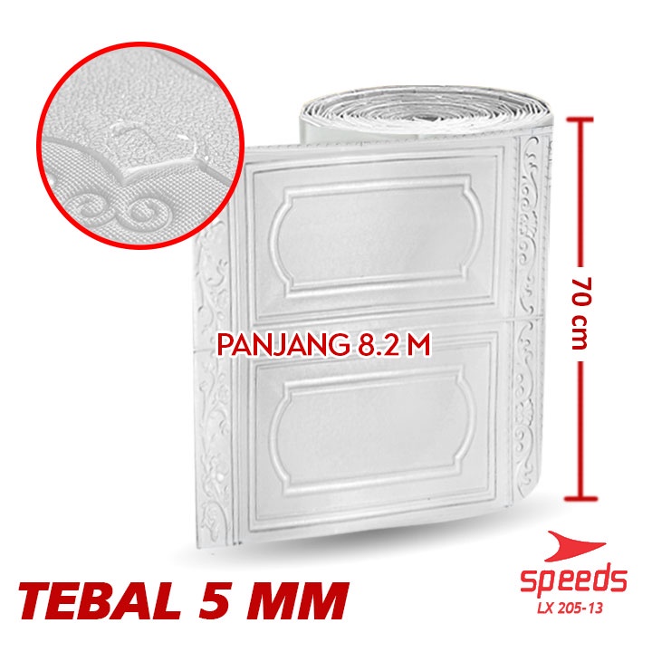 Wallpaper Dinding 5mm SPEEDS Wallpaper Foam 3D Motif Jendela untuk Kamar Tidur Ruang Makan dll 205-13-12-11-JNDLA PUTIH 8.2m 5mm