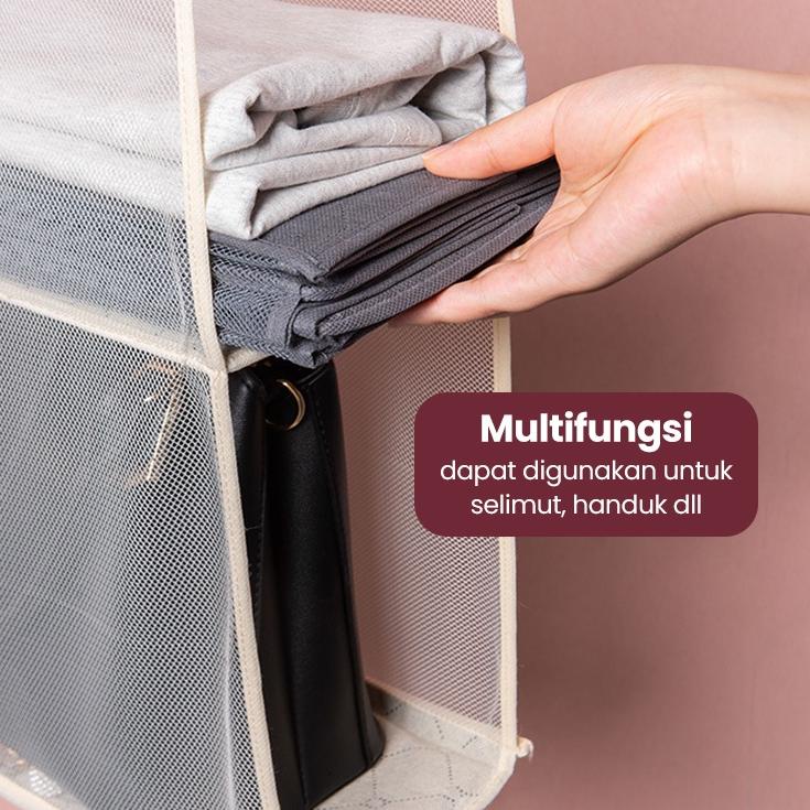 [NK1141] Bassy Rak Tas Gantungan Tempat Penyimpanan Tas Susun Anti Debu Organizer Bag Storage Tas Mi