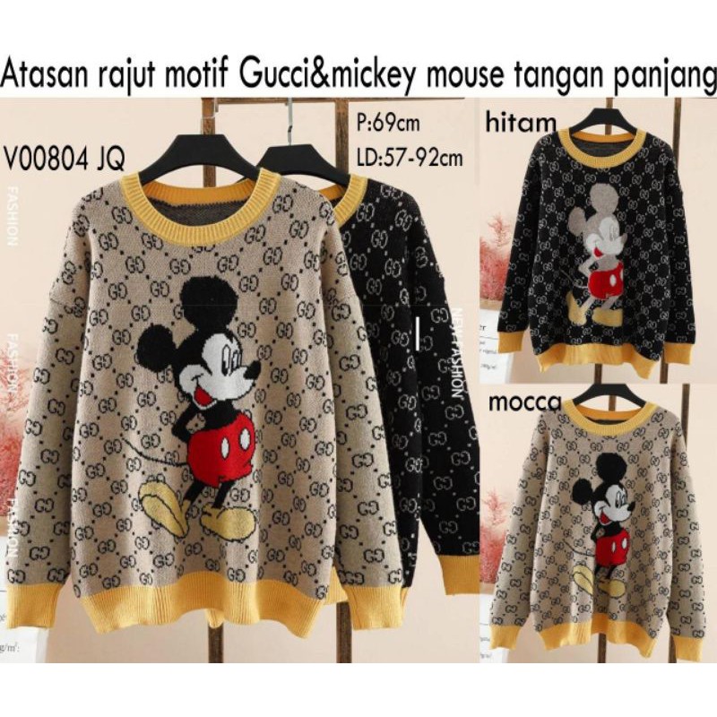 Sweater rajut tebal mickey GUCCi 0804 switer Bahan rajut tebal IMPORT fit L besar