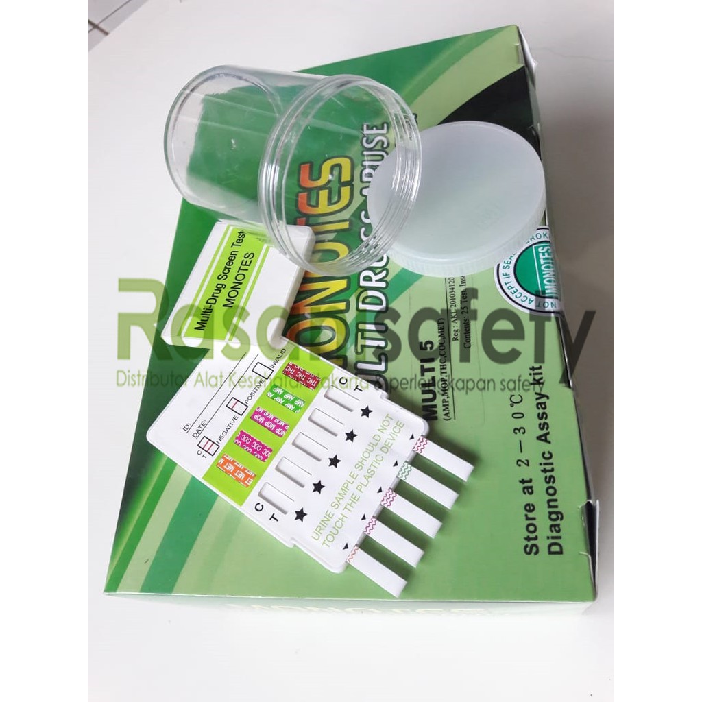 Monotes Drugs Test Kit Rapid Narkoba Multidrug 5 Parameter Isi 25 Strip