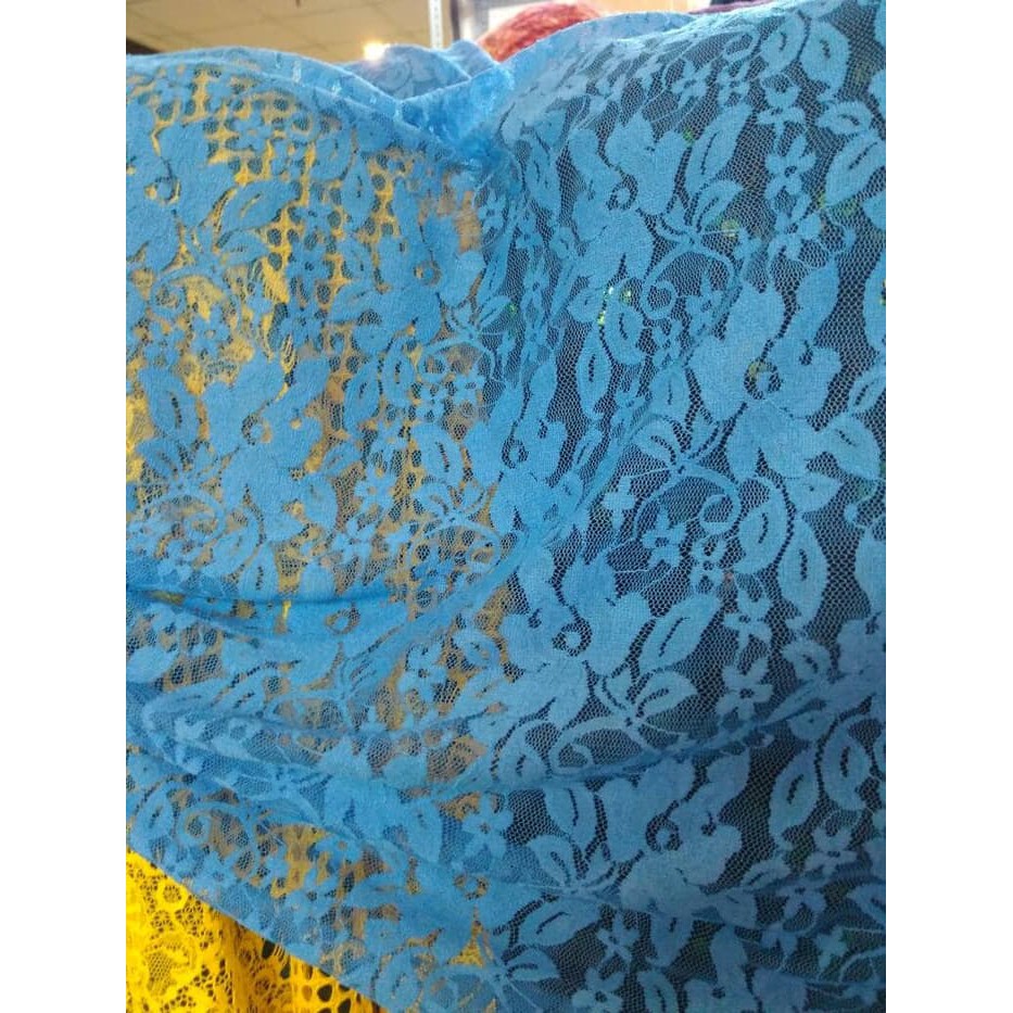 KAIN-BAHAN BRUKAT STRETCH/BROKAT LACE - PUTIH TERLARIS