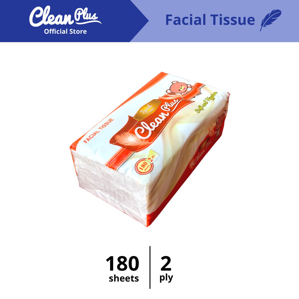 Premium Facial Tissue 180 sheets 2ply Clean Plus | 180s | Tisu Wajah Halus Facial Tissue/ Tissue Wajah180 sheets 2ply Moneykick