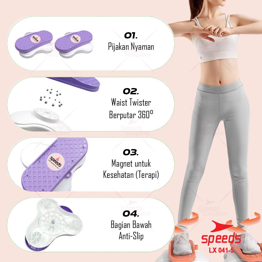 SPEEDS Waist Twisting Kaki Olahraga Rumah Portabel Fitness Pelangsing Perut Paha Pinggul Waist Twisting Terpisah 041-5-8