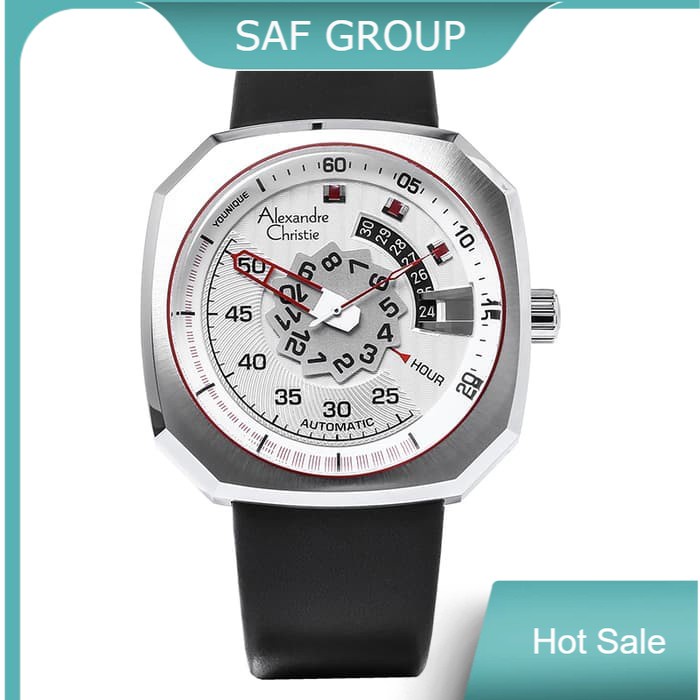 JAM TANGAN PRIA ALEXANDRE CHRISTIE AC 3032 / AC3032 LEATHER BLACK ORIGINAL by plp