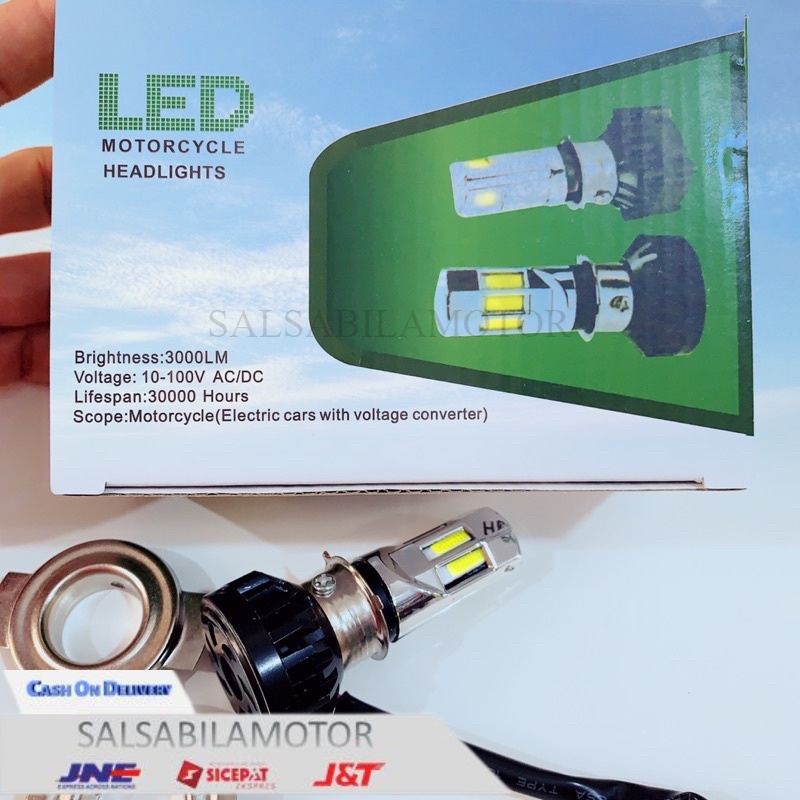 Lampu depan Led motor kipas 6mata strobo/flash super white Beat fi-Mio-Vixion new-Satria fu-Jupiter 