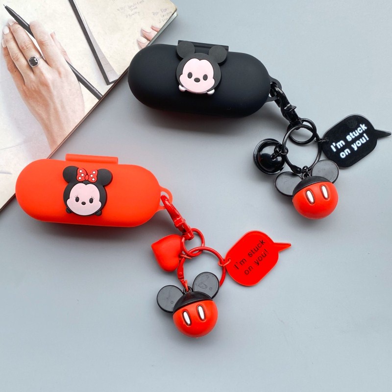 Case Bahan Silikon Motif Kartun Mickey Minnie Mouse Untuk Huawei Freebuds SE