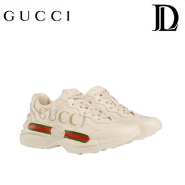 rhyton logo leather sneaker