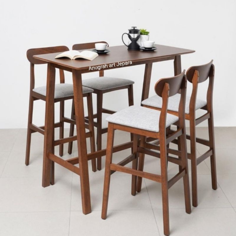 set minibar jati kursi bar dan meja bar bahan kayu jati