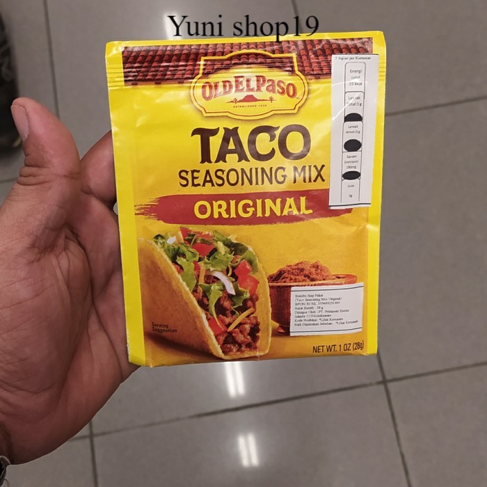 

old el paso taco seasoning mix original . bumbu taco 28gr