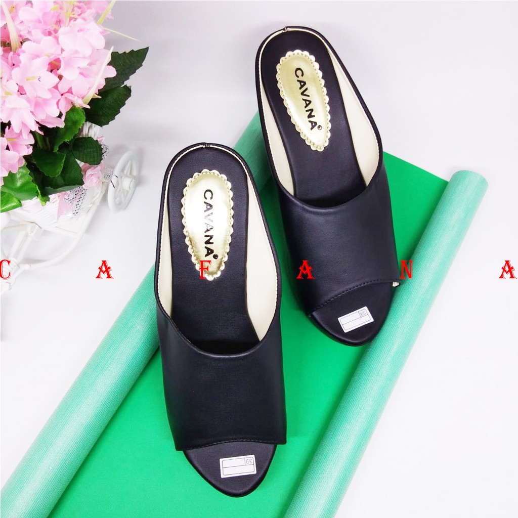 Cafana Sandal Wedges Wanita Sabina SDW278 Hitam Wedges