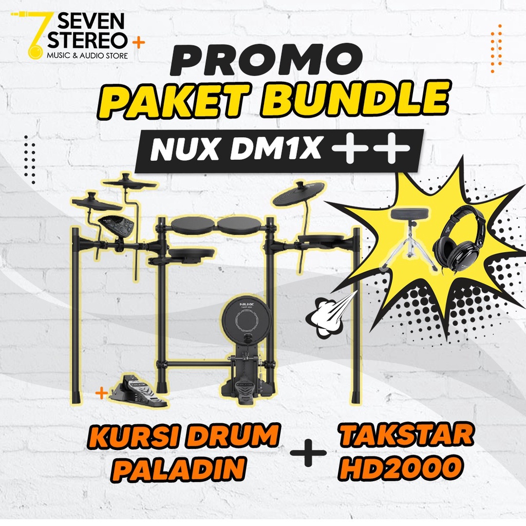 Drum Elektrik NUX DM1X Set Lengkap Kursi Dan Headphone