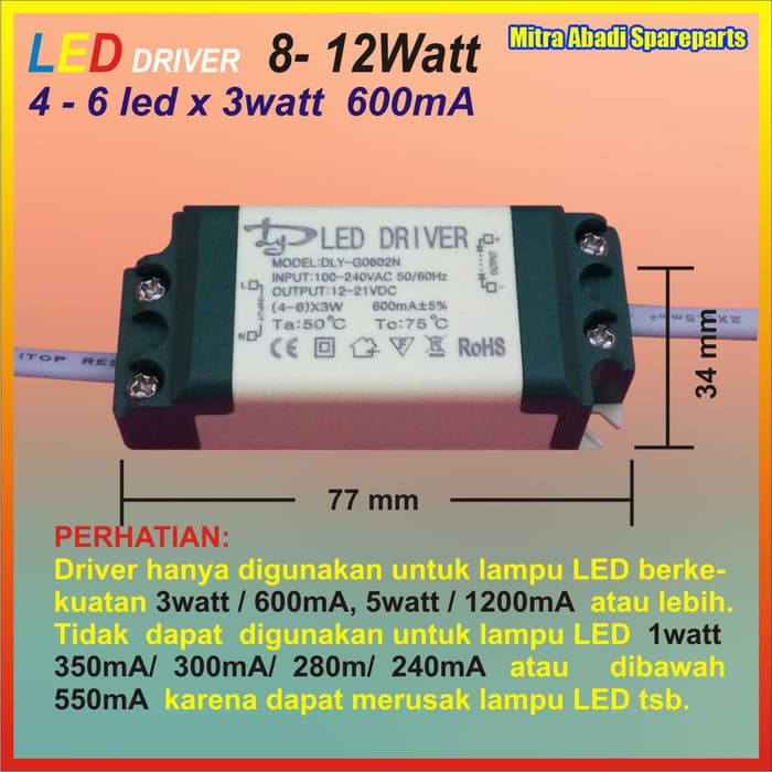 Ready Stok LED Driver Casing Plastik  4 6  3W 3 Watt 600 mA DLY G0602N Murah