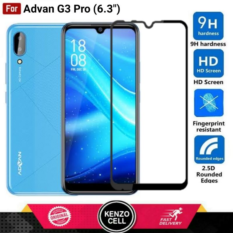 Advan G3 Pro Tempered Glass - Gorila Glass. Anti Gores Kaca. Tg AdvanG3 Pro G3Pro Full Layar Lem Pre