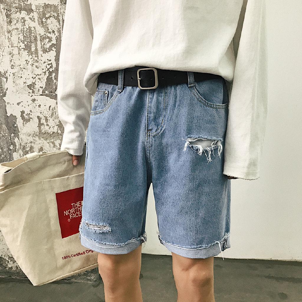 Ins Celana  Pendek  Jeans  Denim  Harem Longgar Casual Model  