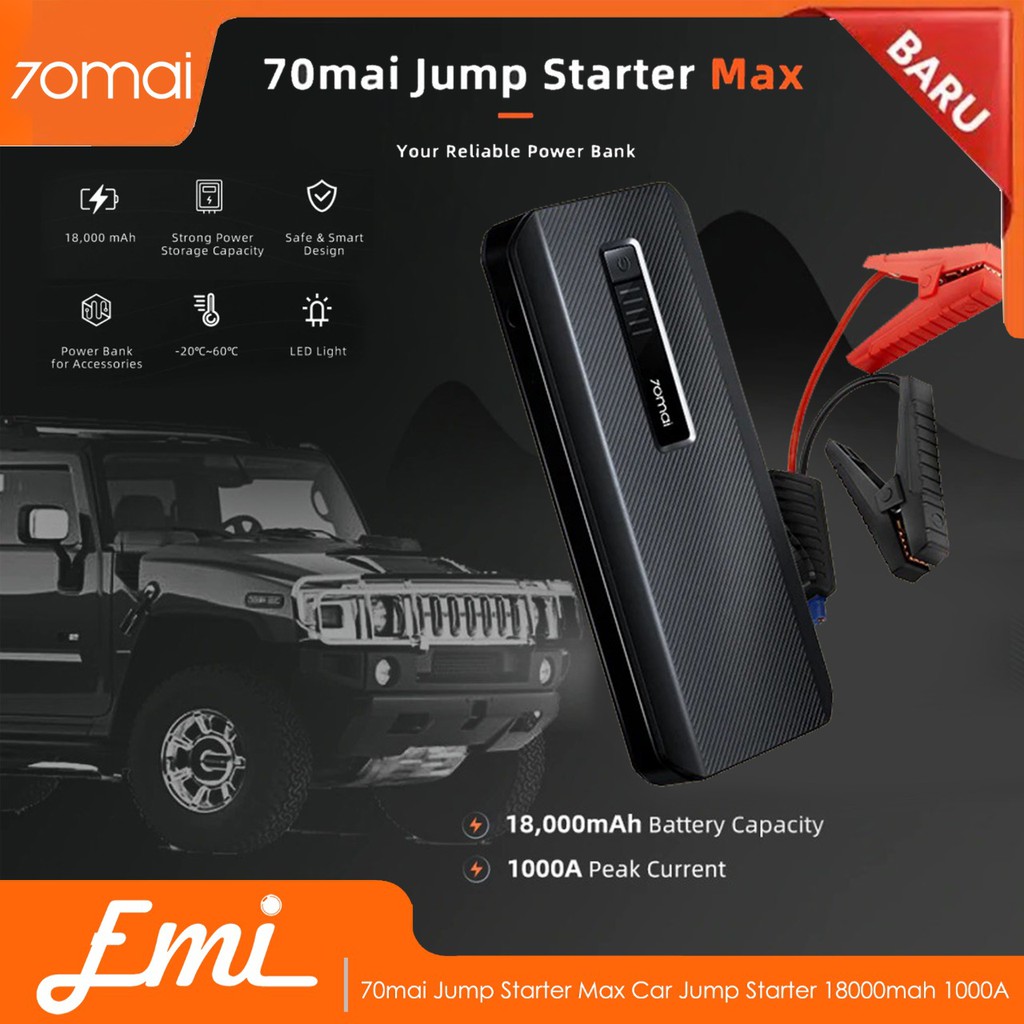 70mai Jump Starter Max Car Jump Starter PS01 PS06 18000mah 1000A