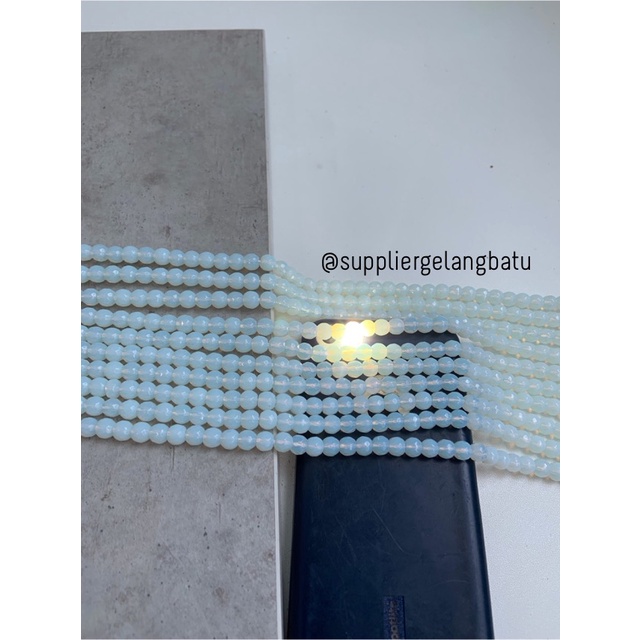 Batu Moonstone opalite AGATE 6mm CUTTING natural bahan gelang kalung