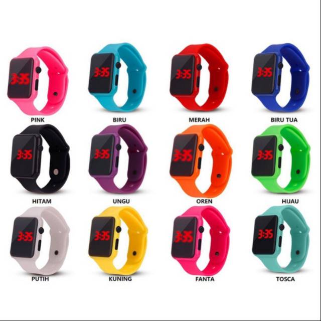 Jam Tangan Led Digital Model Kotak / Jam Tangan Fashion Anak Remaja Pria Dan Dewasa