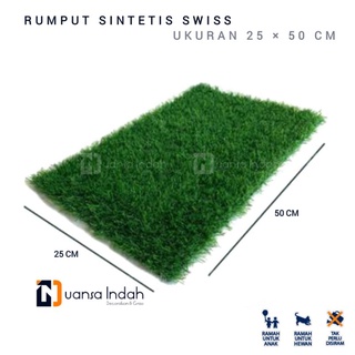 rumput sintetis type swiss tebal 2 cm ukuran 25x50 cm