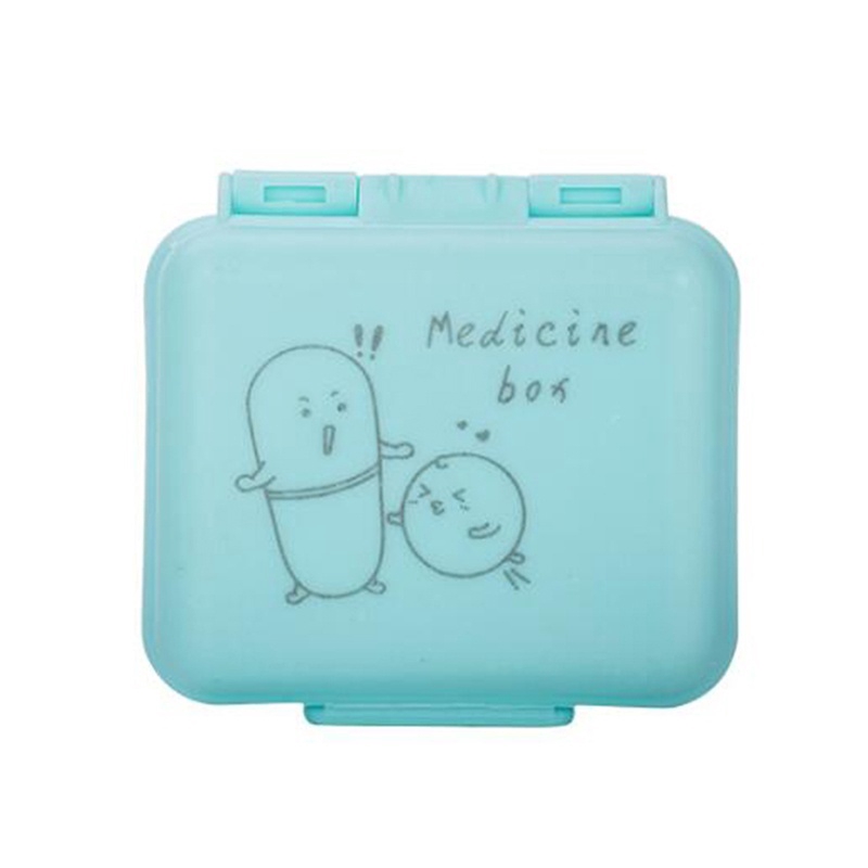 1pc Kotak Tempat  Menyimpan Obat  Model  Portable Warna 