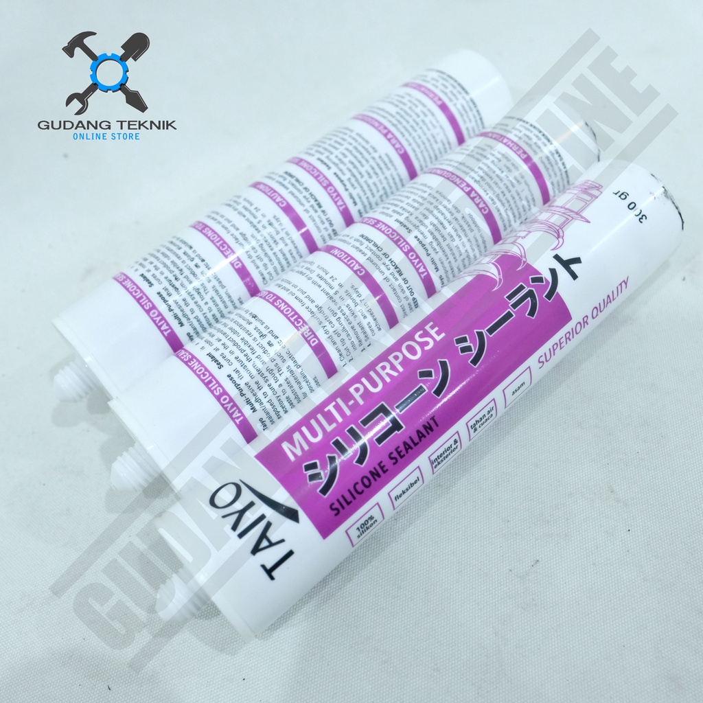 Lem Silicon Sealant TAIYO BLACK WHITE CLEAR 300Gr / Lem Kaca Silikon Sealen 300Gram TAIYO