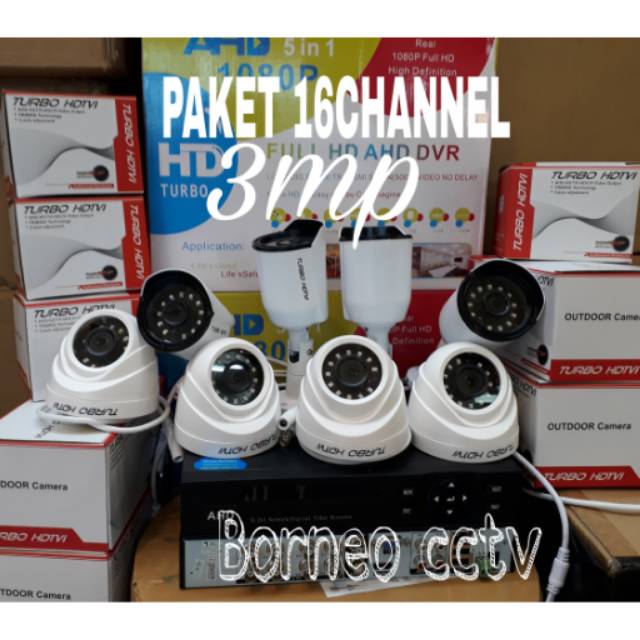 PAKET CCTV 3MP TURBO HD 8CHANNEL 1080P FULL HD KOMPLIT TGL PASANG