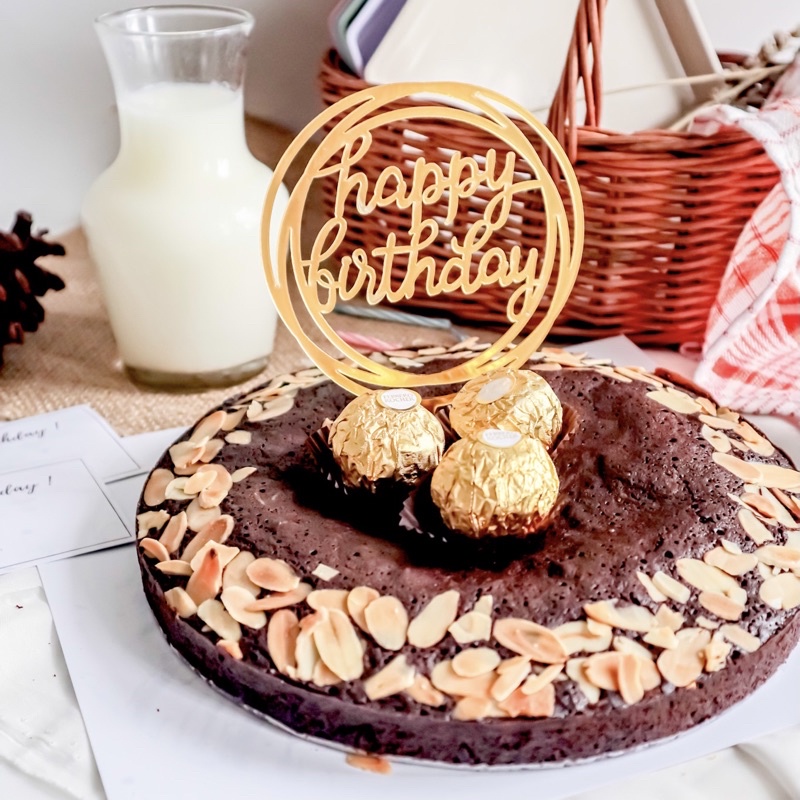 

FUDGY BROWNIES WITH FORRERO ROCHER BIRTHDAY CAKE / GIFT CAKE / HAMPERS / BIRTHDAY CAKE