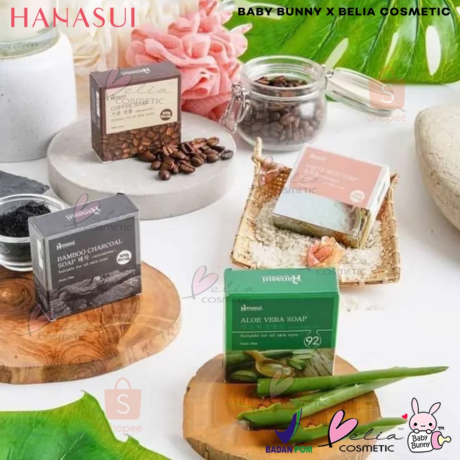 ❤ BELIA ❤ HANASUI Coffee Soap 30g White Rice - Bamboo Charcoal - Aloe Vera 60g | sabun scrub hanasui