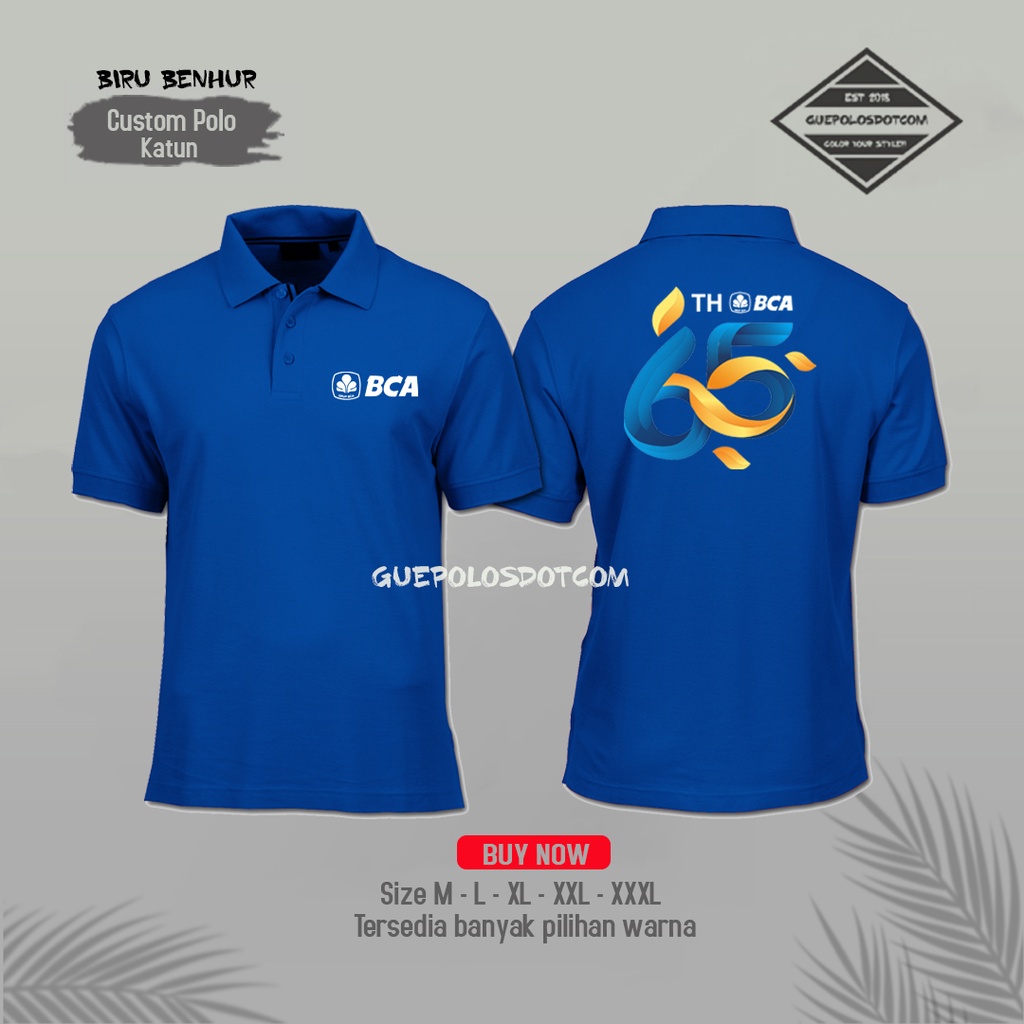 Polo BCA Ulang tahun BCA 65th kode 02  - Poloshirt BCA anniversary - Kaos Kerah BCA - Baju Kerah Ban